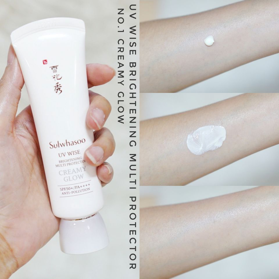 Sulwhasoo UV Wise Brightening Multi Protector SPF50+/PA++++Anti-Pollution No.1 Creamy Glow 10ml ครีมกันแดดเนื้อครีมสำหรับผิวแห้ง มอบผิวชุ่มชื้น เพิ่มความกระจ่างใส